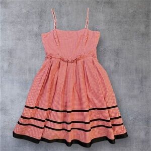 Betsey Johnson Red & White Gingham Dress with pockets Size 2
